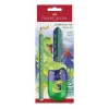 Faber-Castell Dino Jumbo set di scrittura, verde, 3 penne, mina 3 mm, ergonomico triangolare, infrangibile, da 3 anni 111529