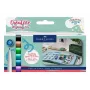 Faber-Castell Goldfaber Creative Marker Set Creative Haven, 6 colori diversi, inchiostro a base acqua, punta a pennello 160603