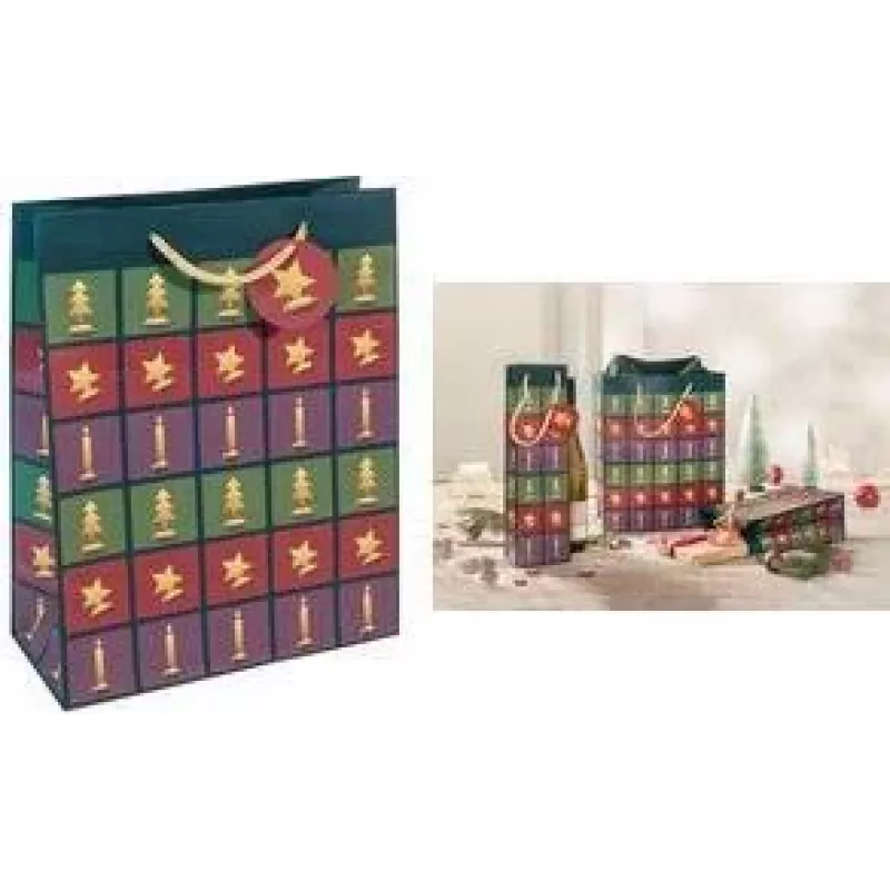SIGEL Sacchetto regalo di Natale stile cut-out, piccolo, carta 157 g/m², opaco, 1 pezzo (GT047)