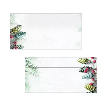 Sigel DU177 Christmas Garland Busta DIN long (DL, 110 x 220 mm), senza finestra, bianco/verde, 90 g/m², 50 pezzi