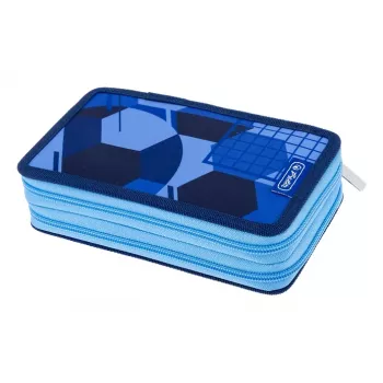 HERLITZ Blue Goal Astuccio doppio, 23 pezzi, 2 scomparti, cerniera, fodera interna colorata 400205859