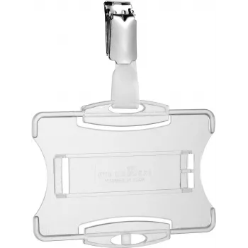 DURABLE Portabadge con clip girevole, trasparente, per 1 tessera, confezione da 25 811819