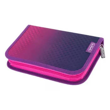 HERLITZ Astuccio portapenne Dip Dye rosa/lilla, 31 pezzi, poliestere, 205 x 140 x 38 mm, 2 alette, cerniera 400205910