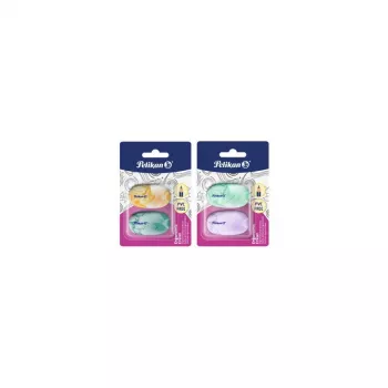 Pelikan gomma per cancellare ergonomica in plastica senza PVC, confezione da 2 blister 400207753
