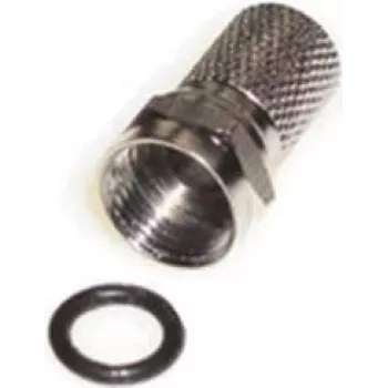 e+p F 100 connettore F, maschio, connettore a vite, connettore coassiale, confezione da 2, 75 Ohm, ottone nichelato