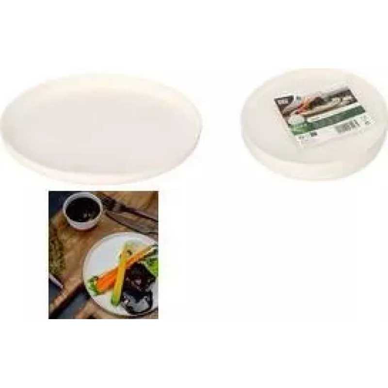 PAPSTAR piatto in canna da zucchero pure Ano, rotondo, Ø 16 cm, bianco, 6 pezzi (89995)