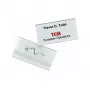 DURABLE tesserino nominativo 30x60mm con spilla a onda, trasparente, 10 pezzi 860619