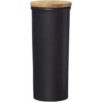 Ritzenhoff & Breker Jasper barattolo per conserve 1,6L gres con coperchio in bambù, nero 415322