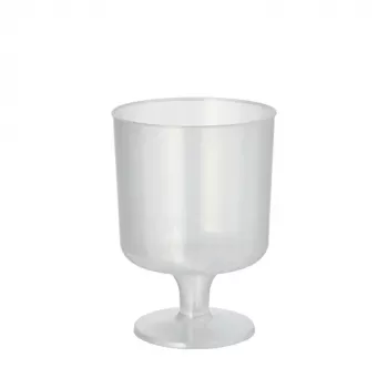 PAPSTAR bicchiere da vino rosso riutilizzabile PP, 0,2 L, traslucido, confezione da 10, polipropilene, diametro: 72 mm, altezza: 100 mm - 1 pezzo (89728)