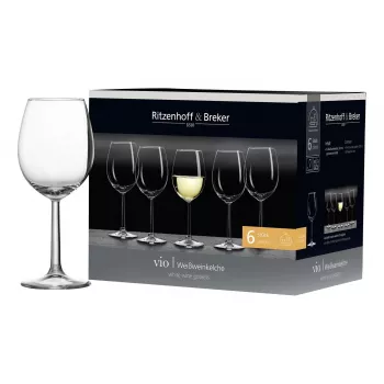 Ritzenhoff & Breker VIO bicchiere da vino bianco, 320 ml, lavabile in lavastoviglie, forma panciuta, altezza 200 mm, set da 6 (812169)