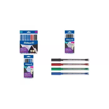 Pelikan Hang Stick penna a sfera 0,7 mm blu trasparente (confezione da 10 in sacchetto di plastica) 400207122