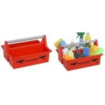 allit McPlus Carry Putzteufel cesto portautensili rosso con manico in alluminio, 2 scomparti grandi 8500903012