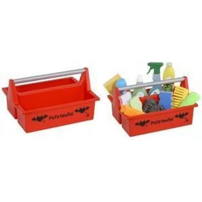 allit McPlus Carry Putzteufel cesto portautensili rosso con manico in alluminio, 2 scomparti grandi 8500903012