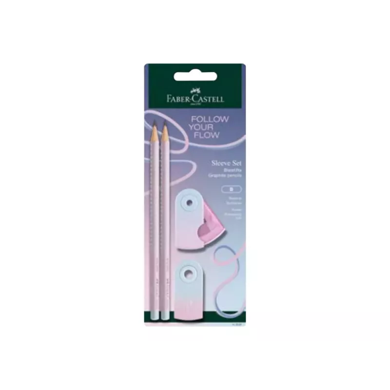 Faber-Castell GRIP Flow Edition set di scrittura, Blushing Sky, 2 matite (B) 117007