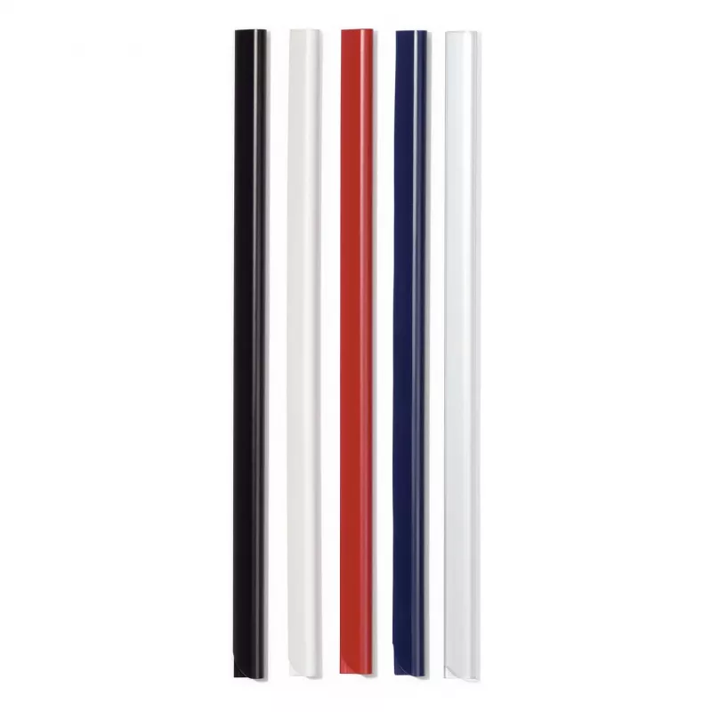 DURABLE Barre di fissaggio A4 6 mm, confezione da 50, bianco 293102