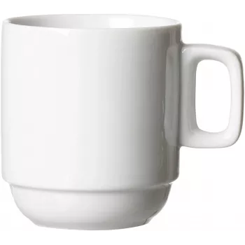 Ritzenhoff & Breker BIANCO tazze da caffè in porcellana bianche, 245 ml, set da 6, impilabili, lavabili in lavastoviglie e adatte al microonde 429848