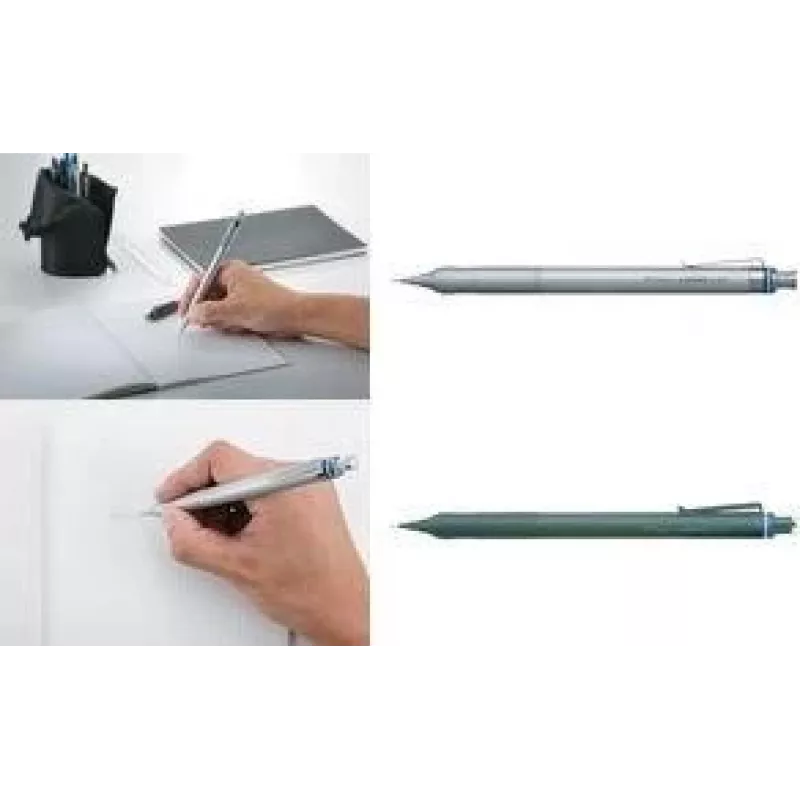 Tombow MONO graph fine matita meccanica 0,5 mm, argento, tubo guida 4 mm SH-MGF04