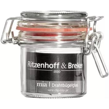 Ritzenhoff & Breker MIA barattolo per conserve / contenitore per alimenti, 125 ml, vetro con chiusura a leva in metallo e guarnizione in gomma, set da 6 (813135)