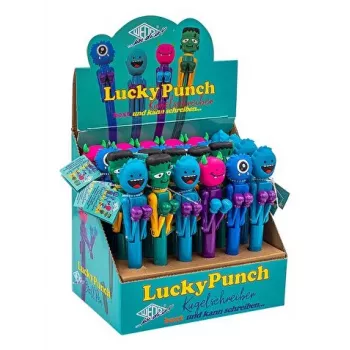 WEDO Monster penna a sfera Lucky Punch, colori assortiti, meccanismo a scatto, inchiostro blu, 1 pezzo (252 2399)