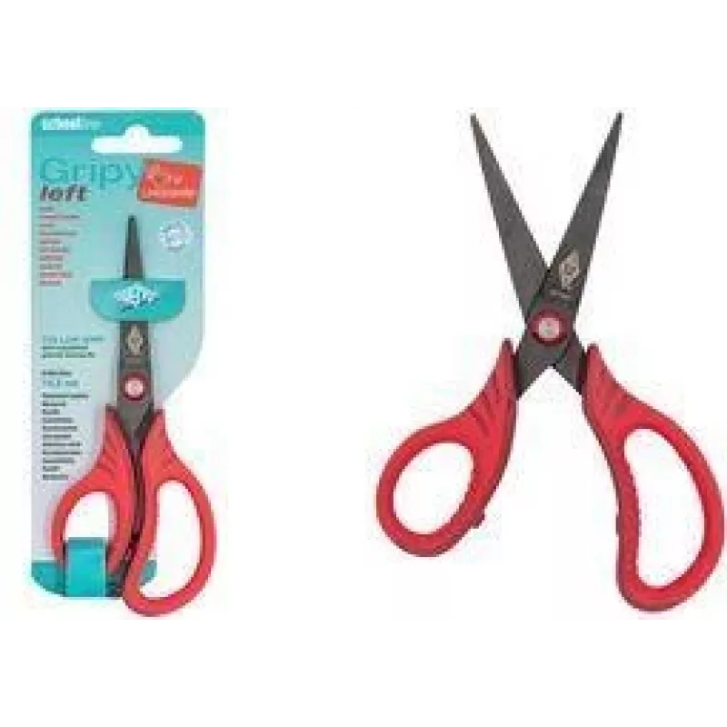 WEDO Gripy forbici per bricolage per mancini, punta appuntita, 145 mm, rosso 771671