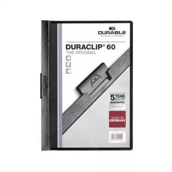 DURABLE DURACLIP 60 A4 raccoglitore a clip nero (confezione da 25) 220901