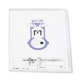 DURABLE BUSINESS A4 buste portadocumenti, film rigido, 0,15 mm, trasparente, confezione da 50 233919
