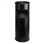 DURABLE Cestino portarifiuti in metallo 17L rotondo con posacenere, nero 333001