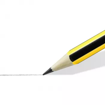Staedtler Noris HB set di matite in grafite, 10 pz., giallo/nero a strisce, esagonali, legno FSC, mina superlegata, EN 71 120-2BK10D