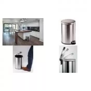 DURABLE Pedaliera portarifiuti in acciaio inox 20L rotonda, confezione da 3 340223