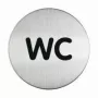 DURABLE PICTO cartello per porta WC, rotondo 83 mm, autoadesivo, argento/nero 490723