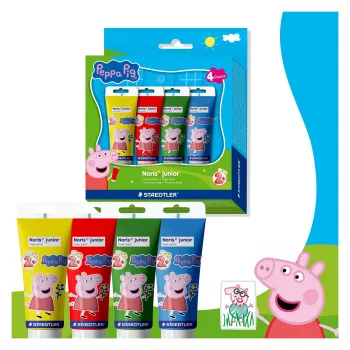 STAEDTLER Noris junior Peppa Pig colori a dita, 4 x 150 ml, da 2 anni 8814 L1