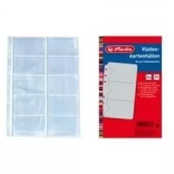 HERLITZ buste portabiglietti da visita, DIN A4, 10 scomparti per busta, trasparenti, confezione da 10 5894209