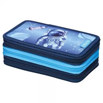 Herlitz TriCase Cosmic Explorer Astuccio portapenne 31 pezzi, poliestere, 3 scomparti, 3 cerniere 400197093