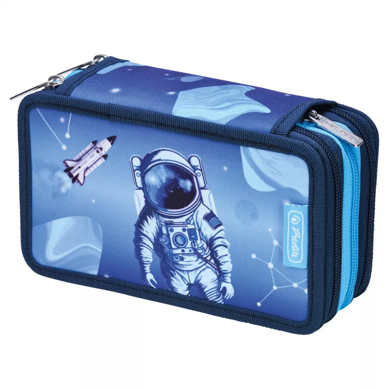 Herlitz TriCase Cosmic Explorer Astuccio portapenne 31 pezzi, poliestere, 3 scomparti, 3 cerniere 400197093
