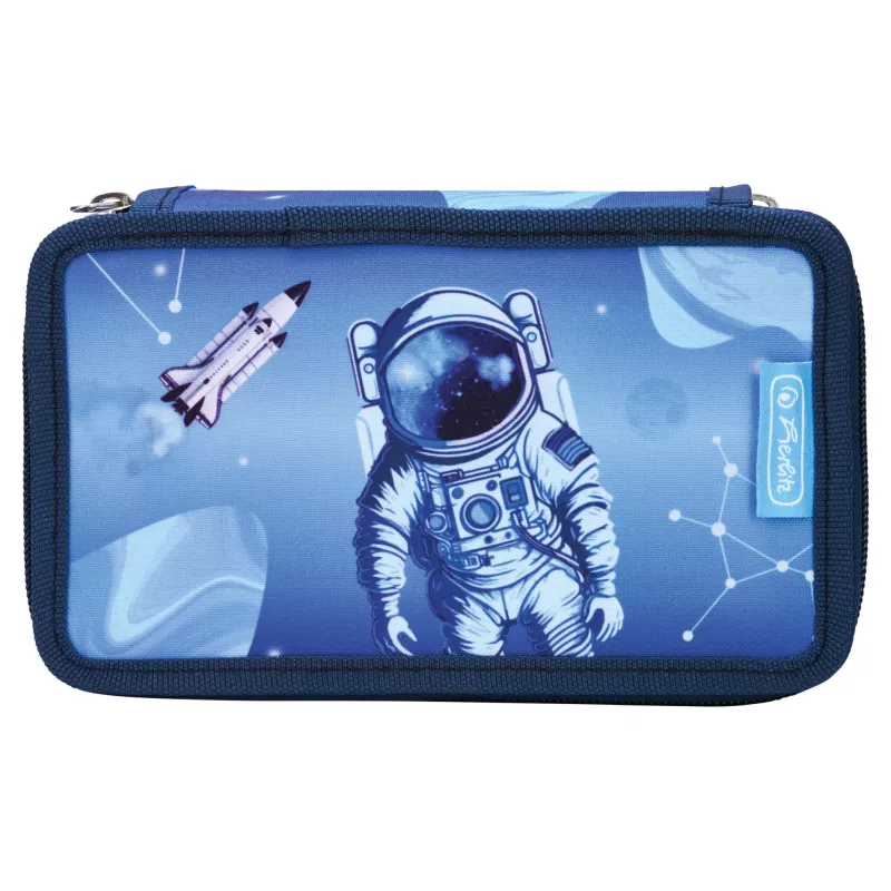 Herlitz TriCase Cosmic Explorer Astuccio portapenne 31 pezzi, poliestere, 3 scomparti, 3 cerniere 400197093