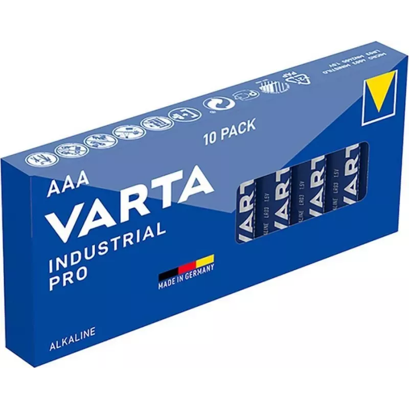 Varta Industrial Batteria alcalina AAA 1,5V 1100 mAh – confezione da 10 (LR03)