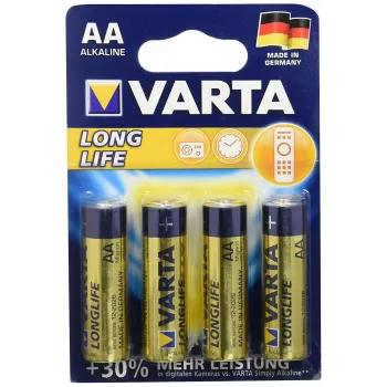 VARTA Longlife Batteria alcalina AA 1,5V 2750mAh confezione da 4 (04106110414)