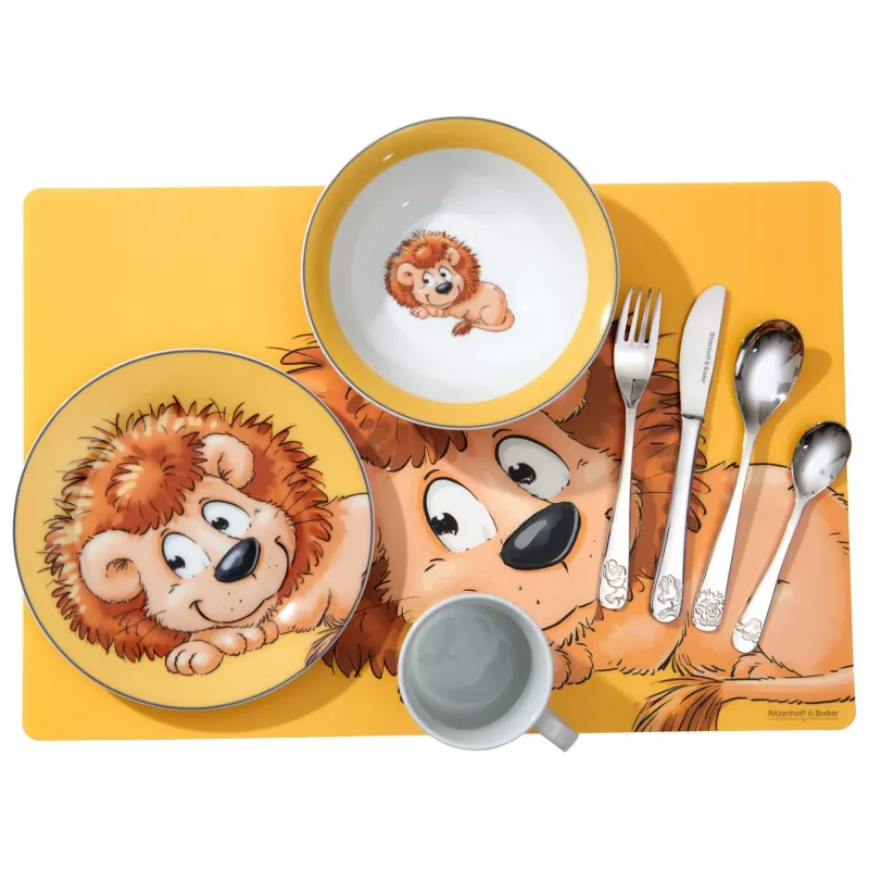 Ritzenhoff & Breker HAPPY ZOO Set posate per bambini, 4 pezzi, acciaio inox, motivi animali 812701