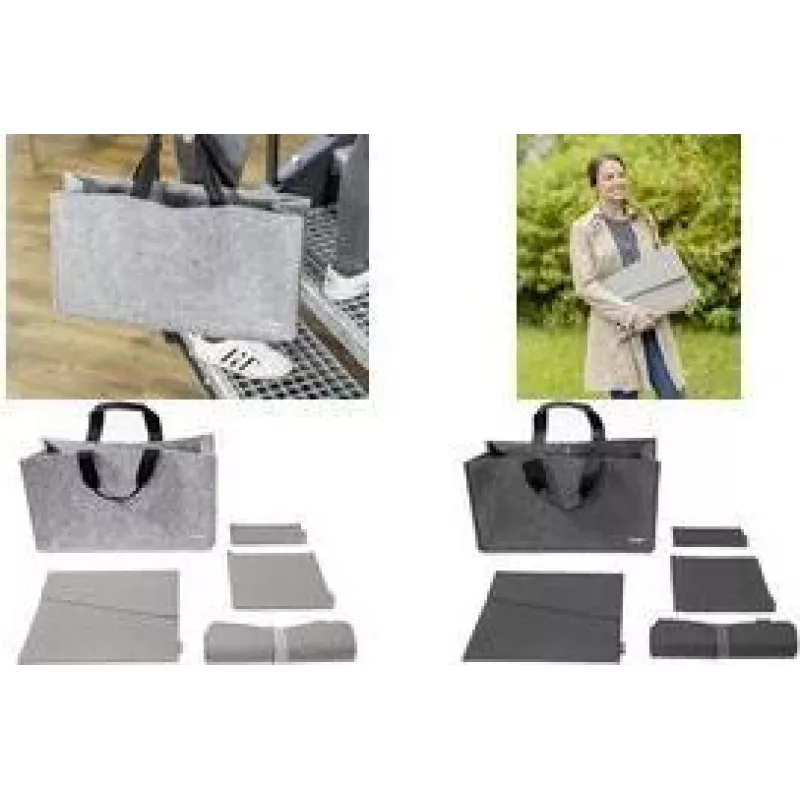 SIGEL BAB02 Desk Sharing Bag Basic L, grigio scuro, set da 5 pezzi