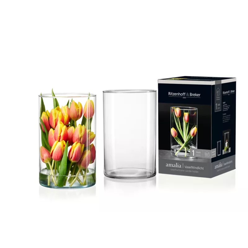 Vaso cilindrico in vetro per fiori Ritzenhoff & Breker AMALIA, trasparente, diametro 140 mm, 1 pezzo 823882