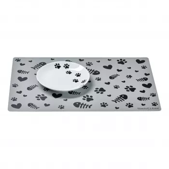 Set ciotole per gatti Ritzenhoff & Breker MIKA PAW, 2 pezzi, porcellana, piatte, motivo cuore, bianco 322606