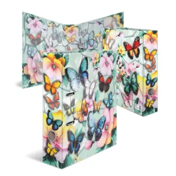 Raccoglitore HERMA motivo farfalla A4 70 mm dorso, cartone resistente, multicolore 20191
