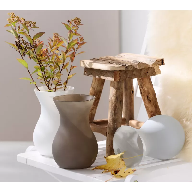 Ritzenhoff & Breker ANNALENA vaso portafiori in vetro grigio opaco conico, 180 mm 816723