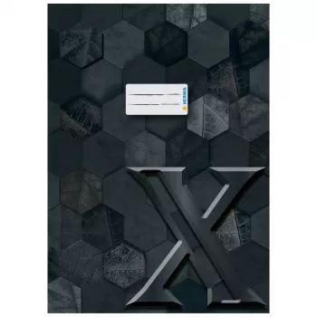 HERMA copertina X per quaderni, cartoncino, DIN A4, nero, superficie pregiata, campo per etichetta, 10 pezzi (20091)
