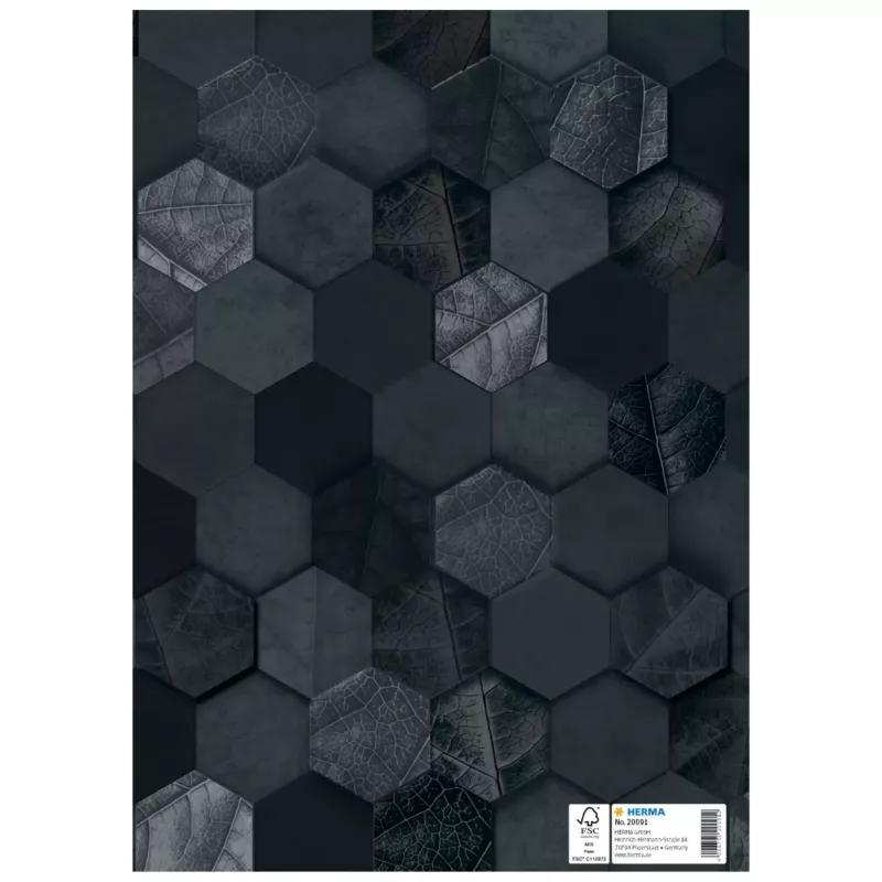HERMA copertina X per quaderni, cartoncino, DIN A4, nero, superficie pregiata, campo per etichetta, 10 pezzi (20091)