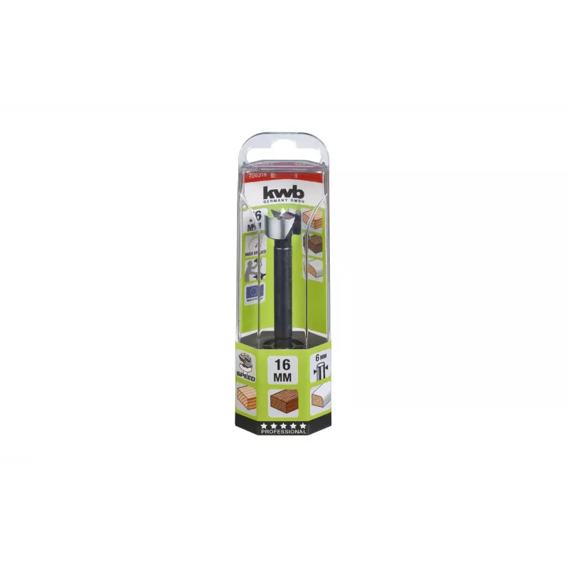 KWB 706316 punta di centraggio 1,6 mm DIN 333 forma A HSS