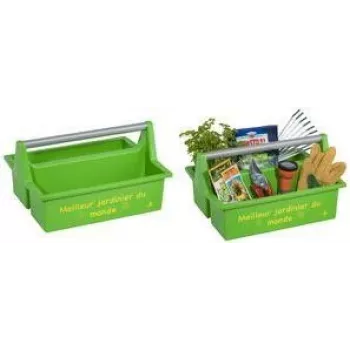 allit McPlus Carry Jardinier cesto portautensili, verde, manico ergonomico in alluminio, 2 scomparti grandi, 1 pezzo (8500906006)