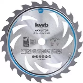 kwb 586154 Lama circolare in metallo duro 184 x 16 x 1,2 mm, 24 denti
