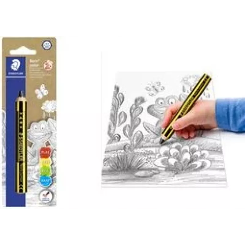 Staedtler Noris Junior matita in grafite - 2B, nero/giallo a strisce, fusto rotondo, pezzo singolo 141-2B BK