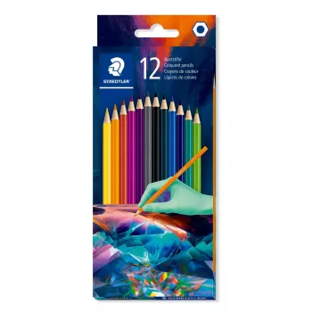 STAEDTLER matite colorate esagonali Edition 1, scatola in cartone da 12 pezzi, tonalità scure, mina 3,0 mm 175C12E2-1